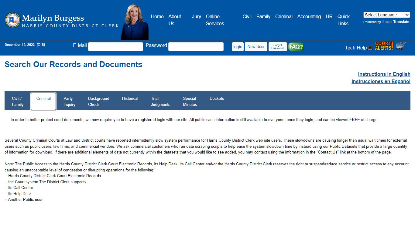 Office of Harris County District Clerk - Marilyn Burgess | Search Our ...